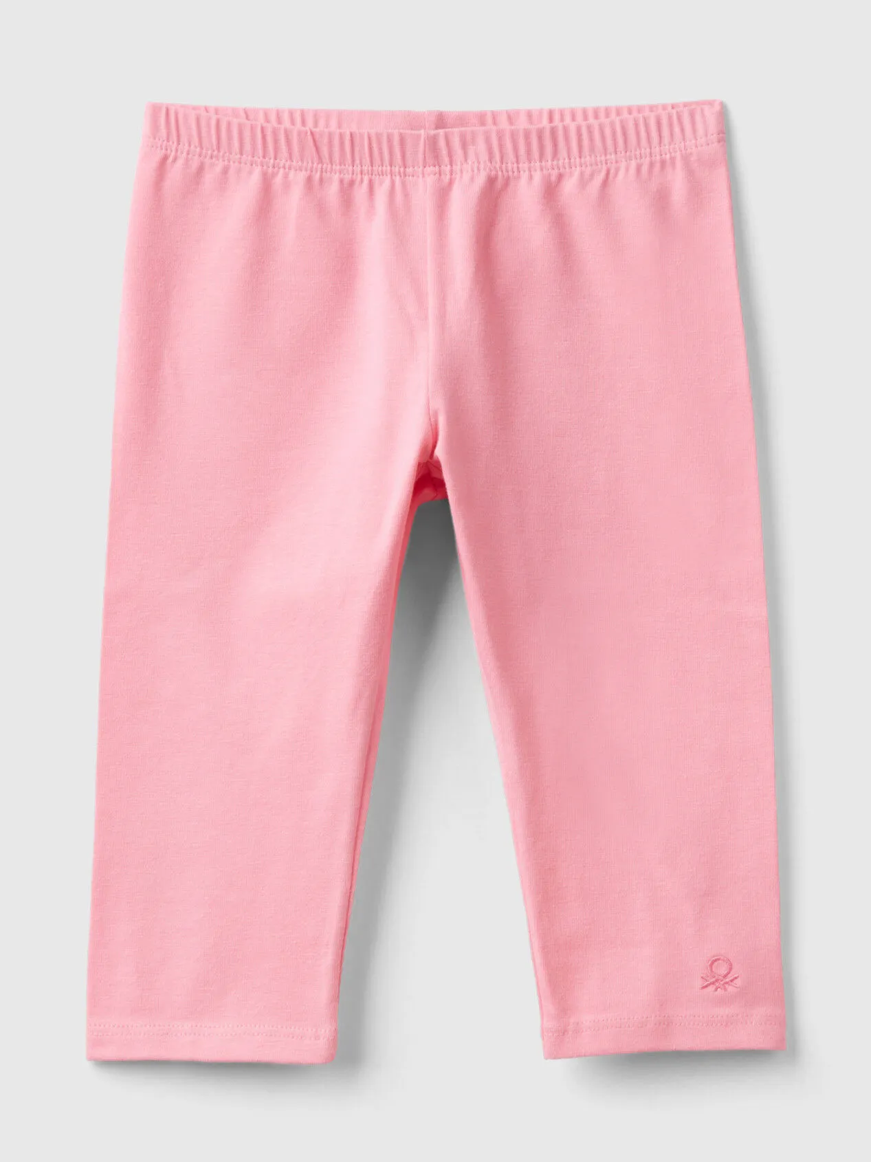 3/4 leggings in stretch cotton - Pink | Benetton