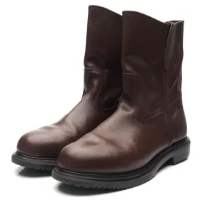 '8264' Dark Brown Leather Pull On Boots UK 10.5 US 11.5