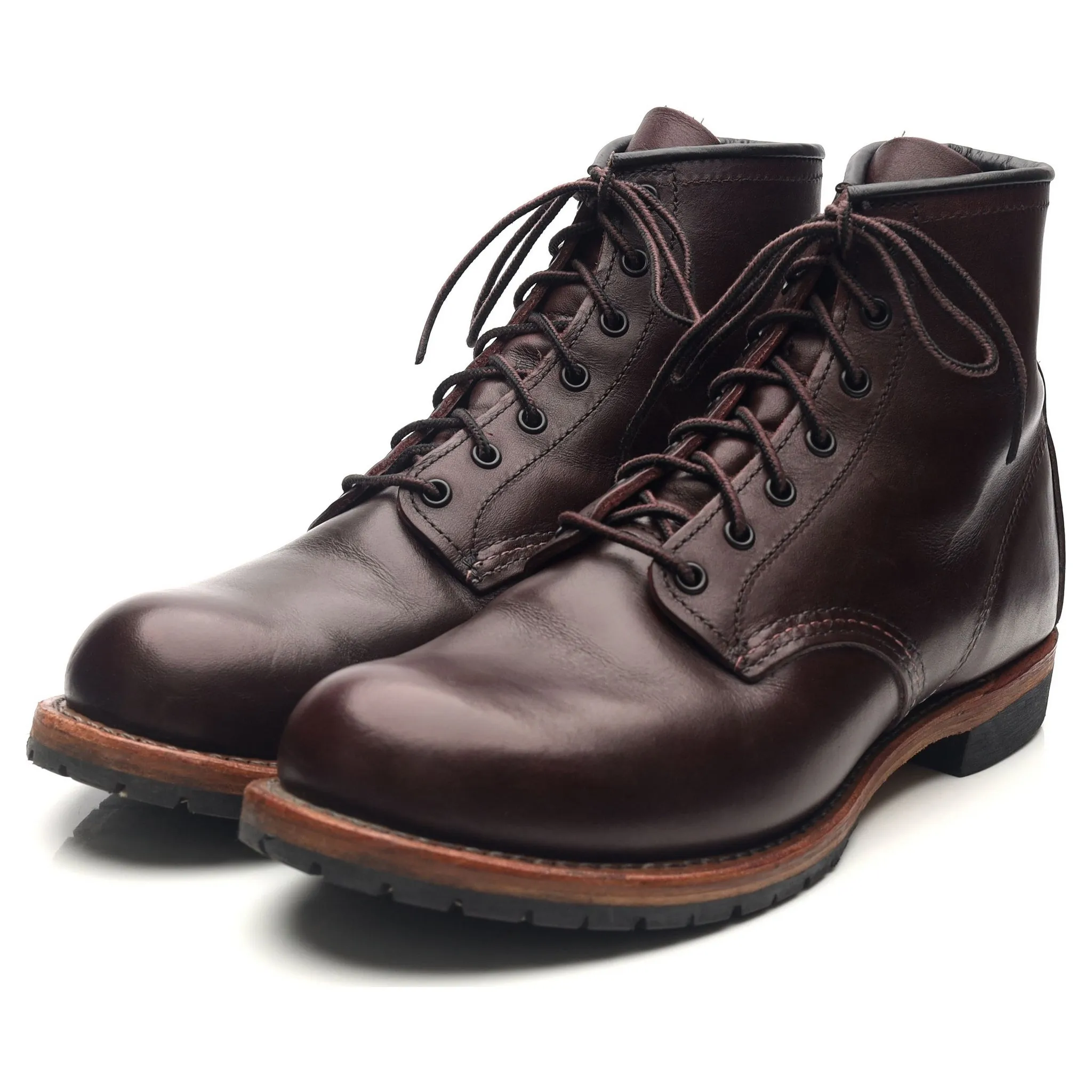 '9011' Burgundy Leather Beckman Boots UK 7.5 US 8.5