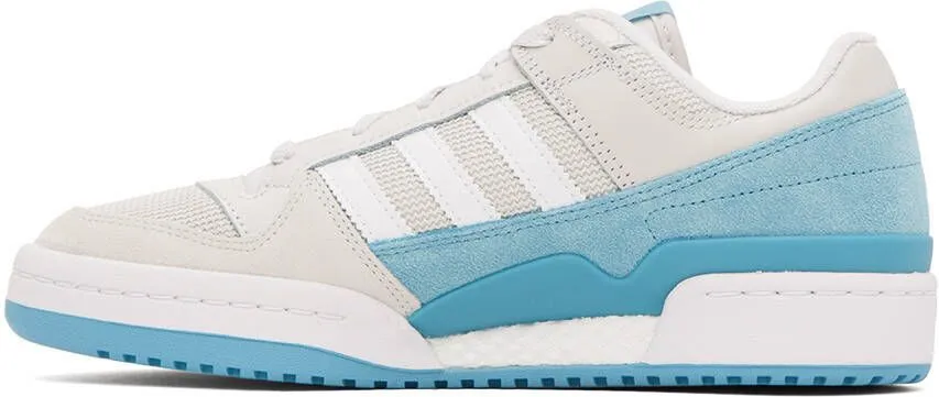 Adidas Originals Off-White & Blue Forum Low Sneakers