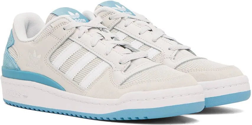 Adidas Originals Off-White & Blue Forum Low Sneakers