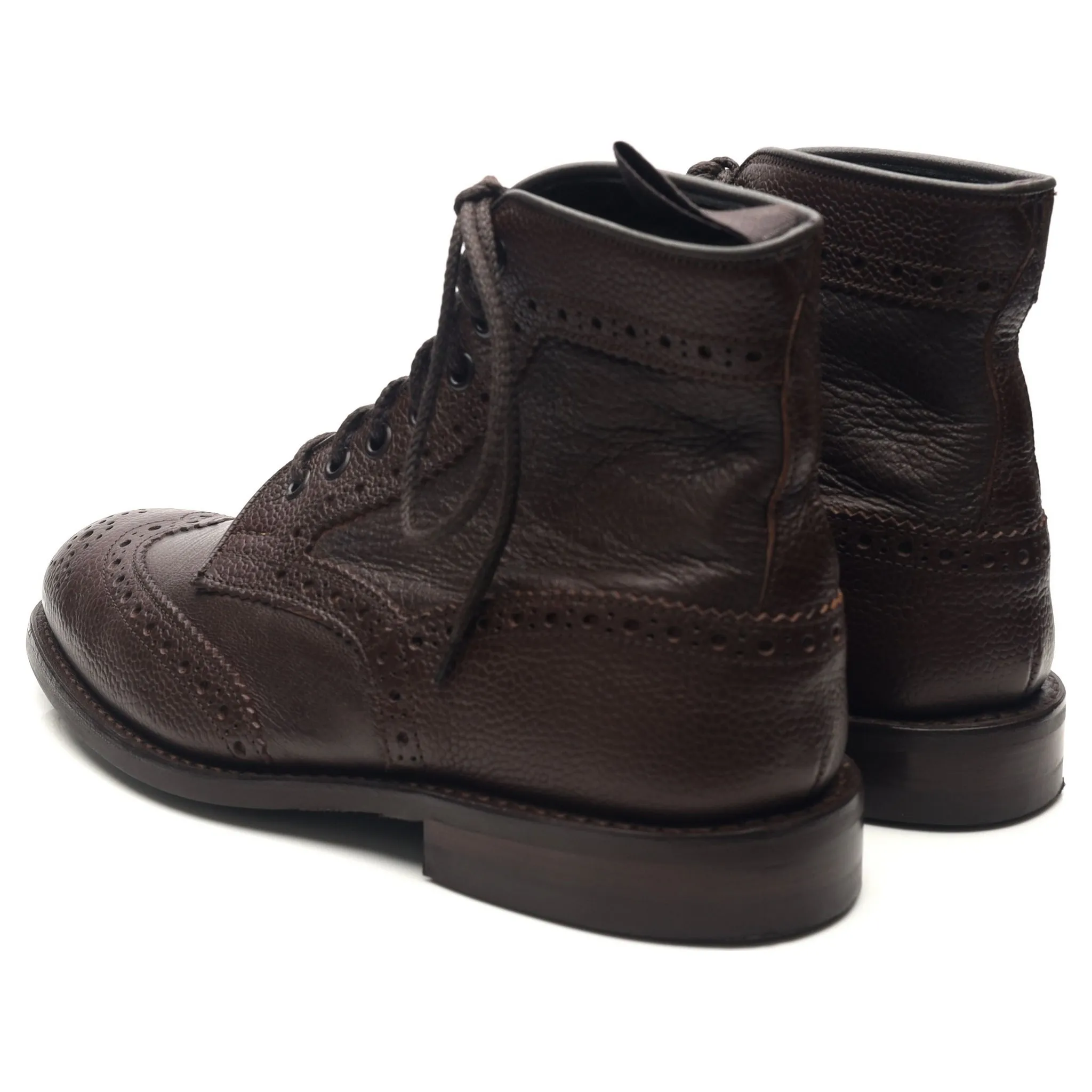 'Adstone' Dark Brown Leather Brogue Boots UK 6.5