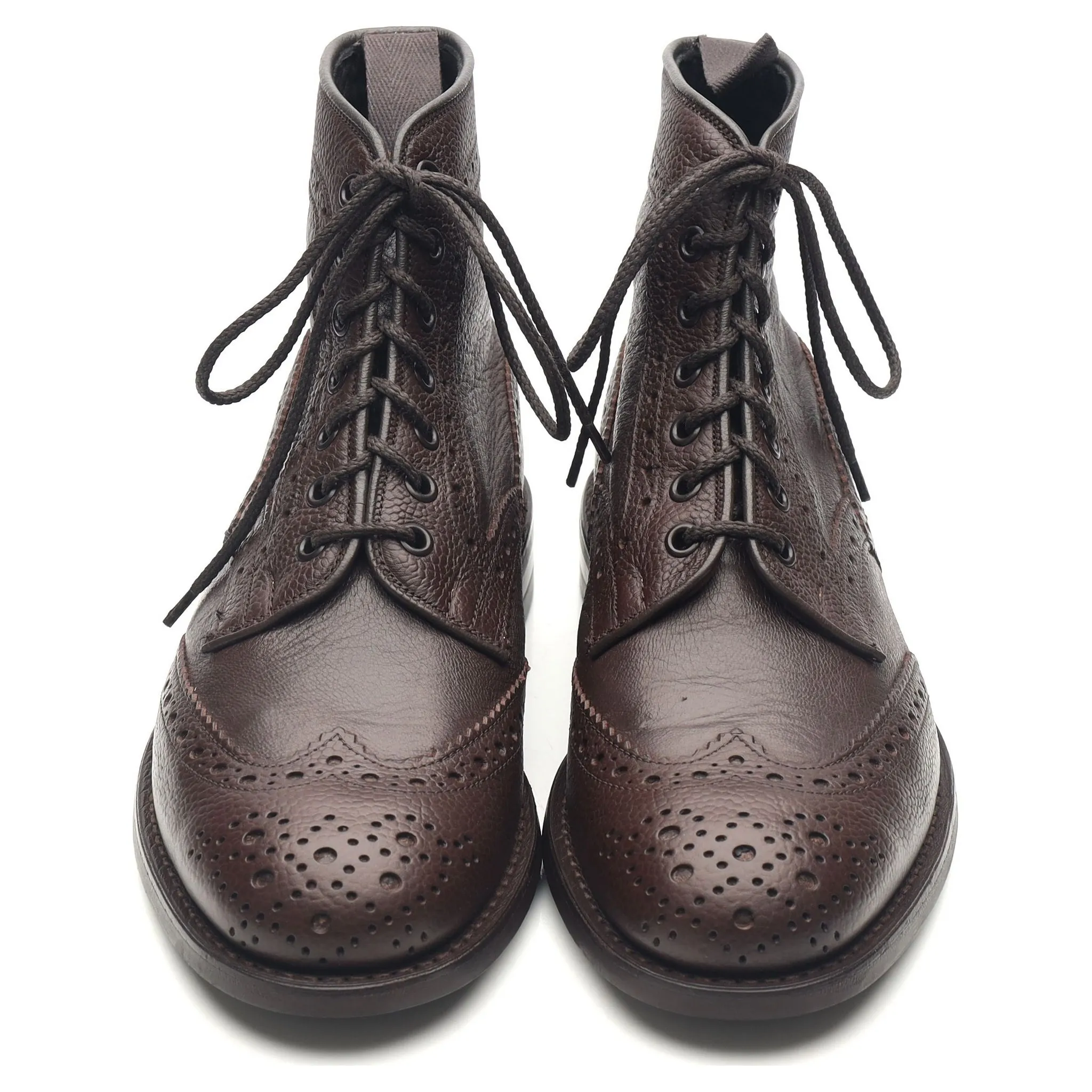 'Adstone' Dark Brown Leather Brogue Boots UK 6.5