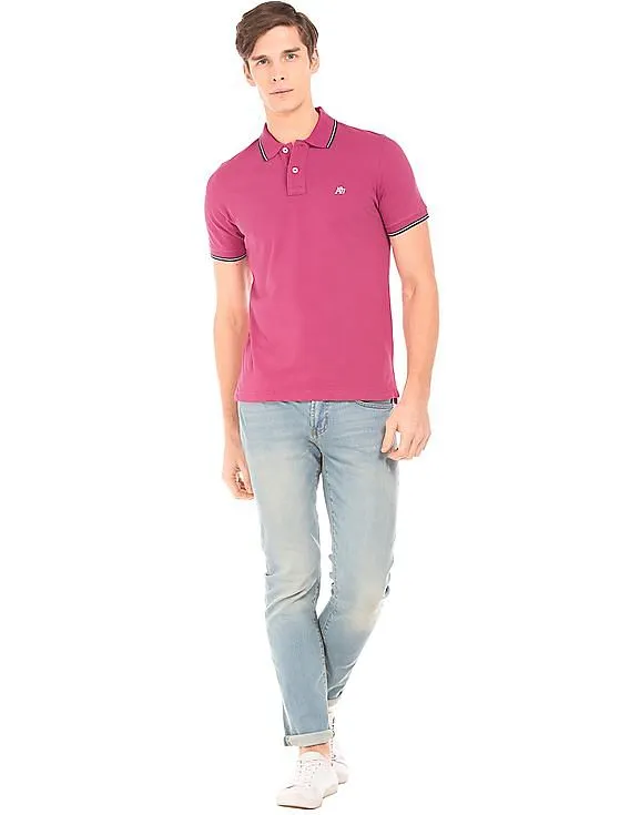 Aeropostale Tipped Pique Polo Shirt