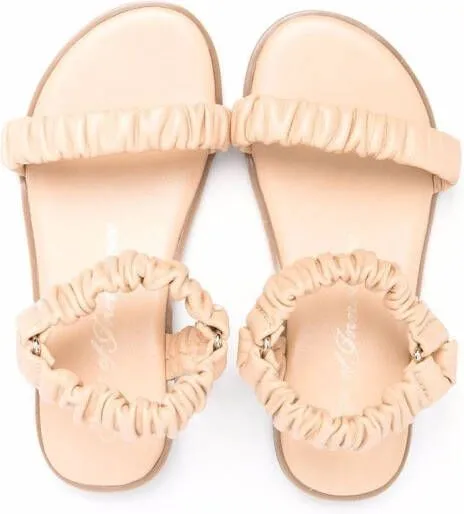 Age of Innocence Kyle ruched leather sandals Neutrals