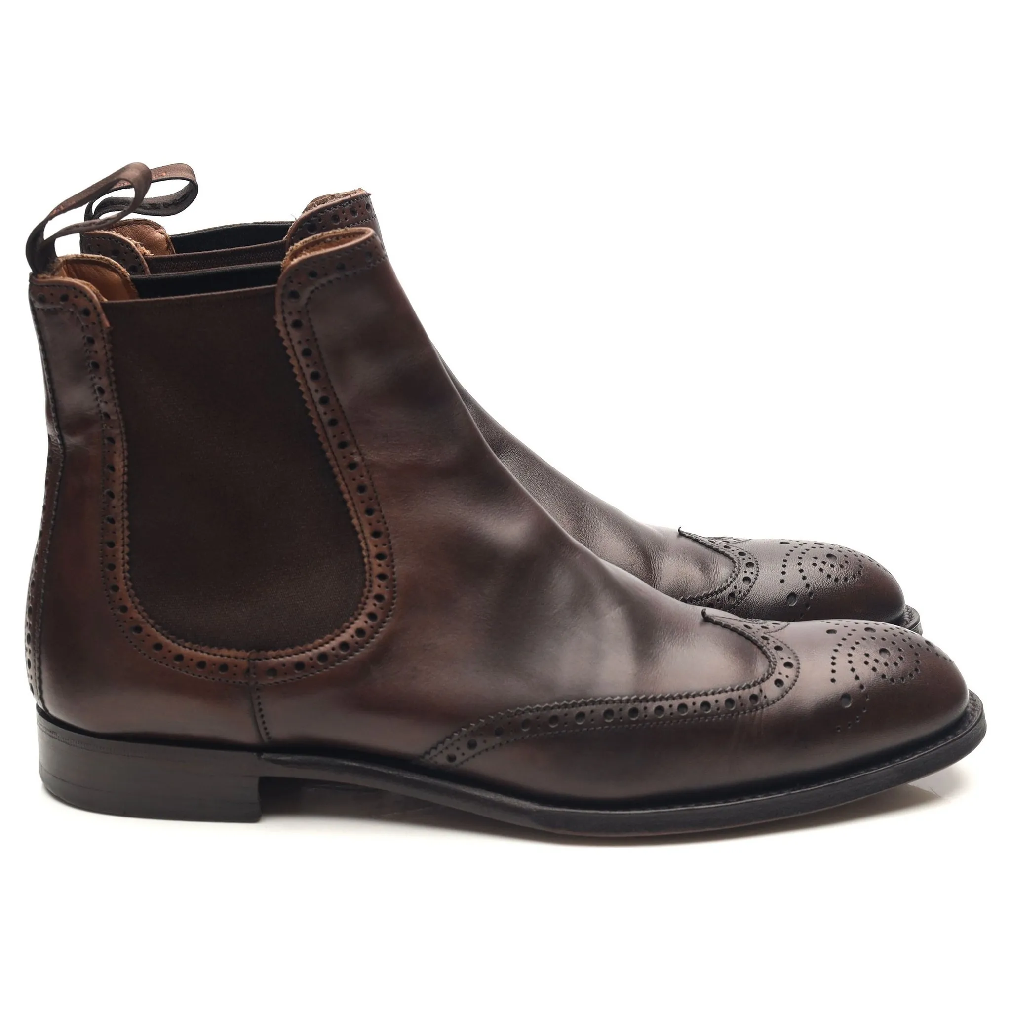 'Albert II' Dark Brown Leather Chelsea Boots UK 7 F