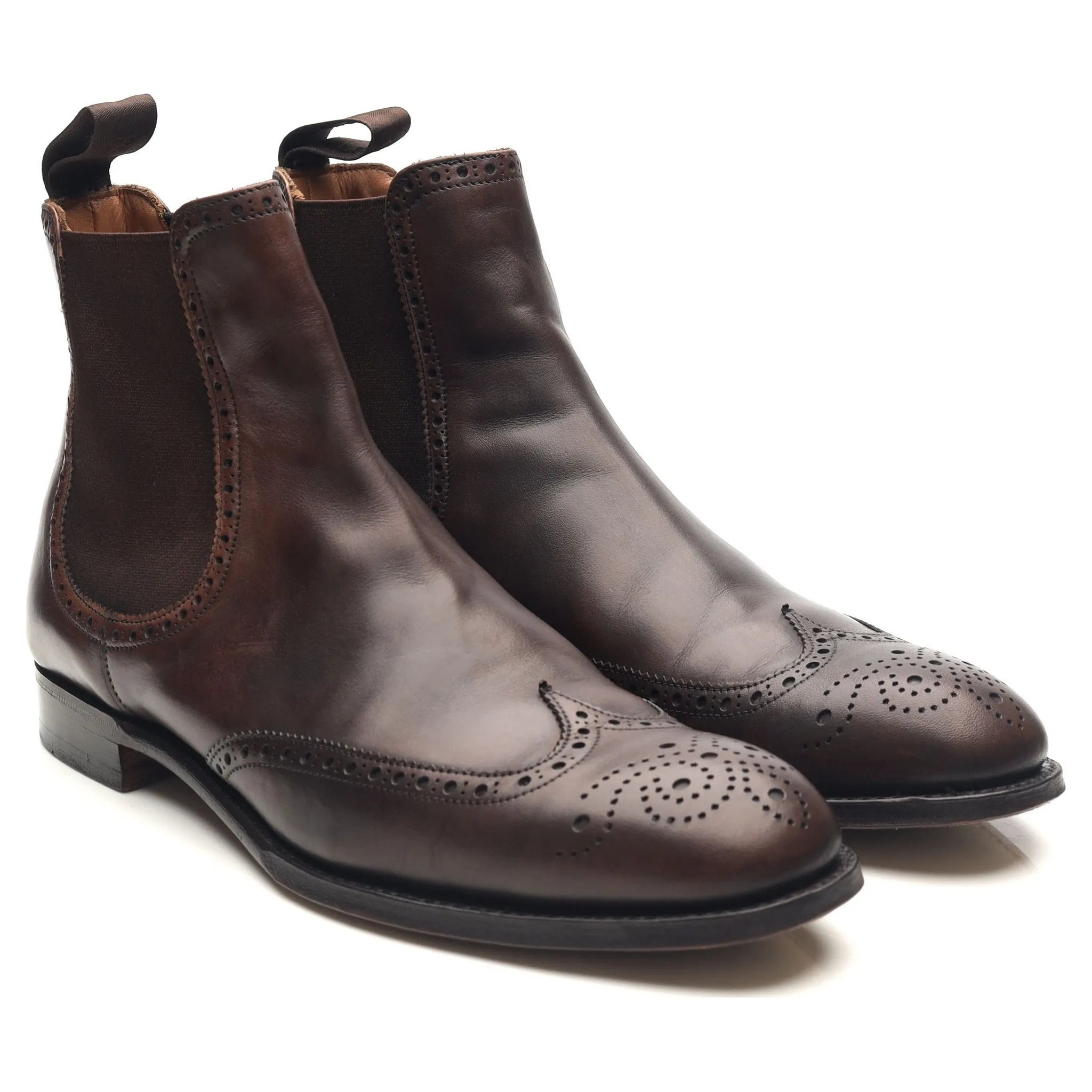 'Albert II' Dark Brown Leather Chelsea Boots UK 7 F