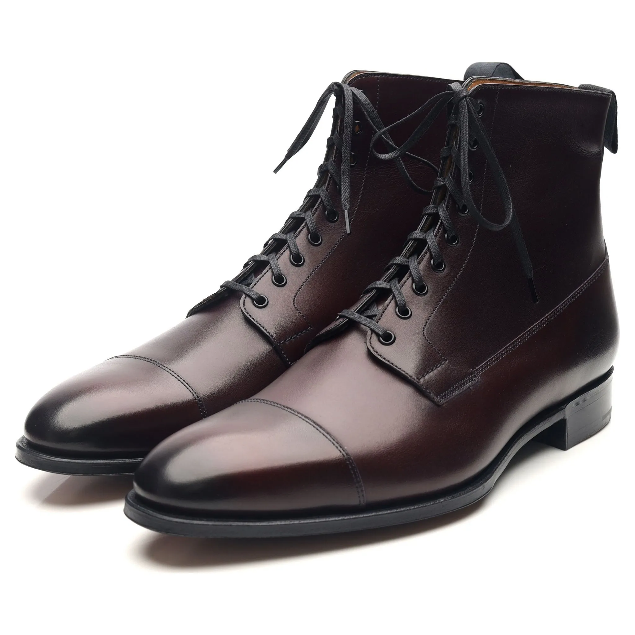 'Albion' Burgundy Leather Boots UK 8 E