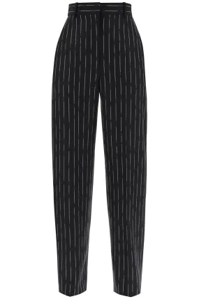 Alexander mcqueen broken pinstripe trousers 768546 QJADN BLACK IVORY