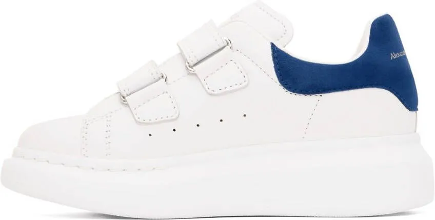 Alexander McQueen Kids White & Blue Oversized Velcro Sneakers