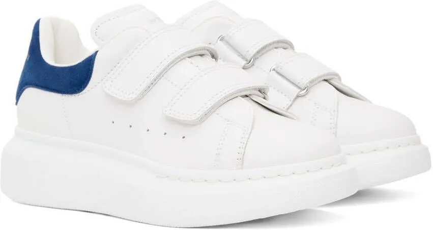 Alexander McQueen Kids White & Blue Oversized Velcro Sneakers