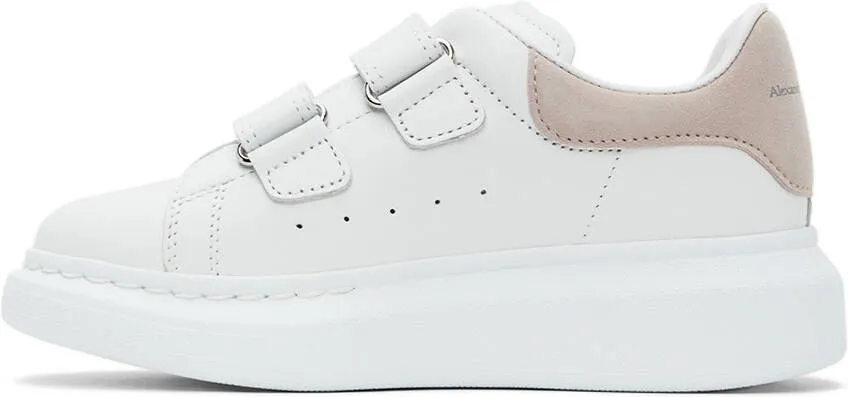 Alexander McQueen Kids White & Pink Oversized Velcro Sneakers