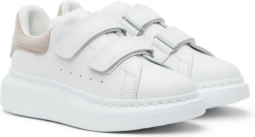 Alexander McQueen Kids White & Pink Oversized Velcro Sneakers