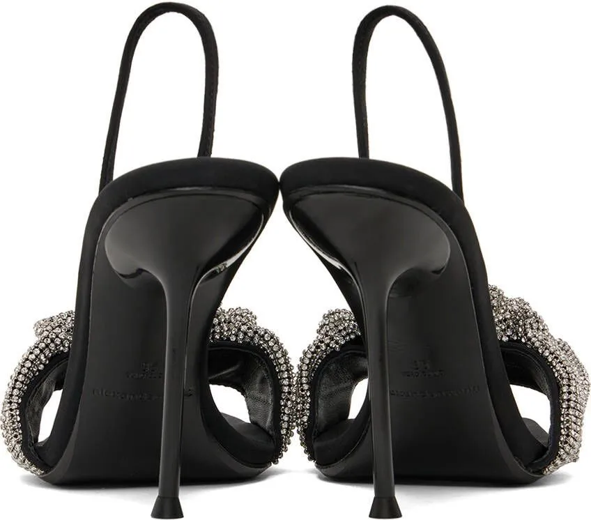 Alexander Wang Black Crystal Scrunchie Julie Heeled Sandals