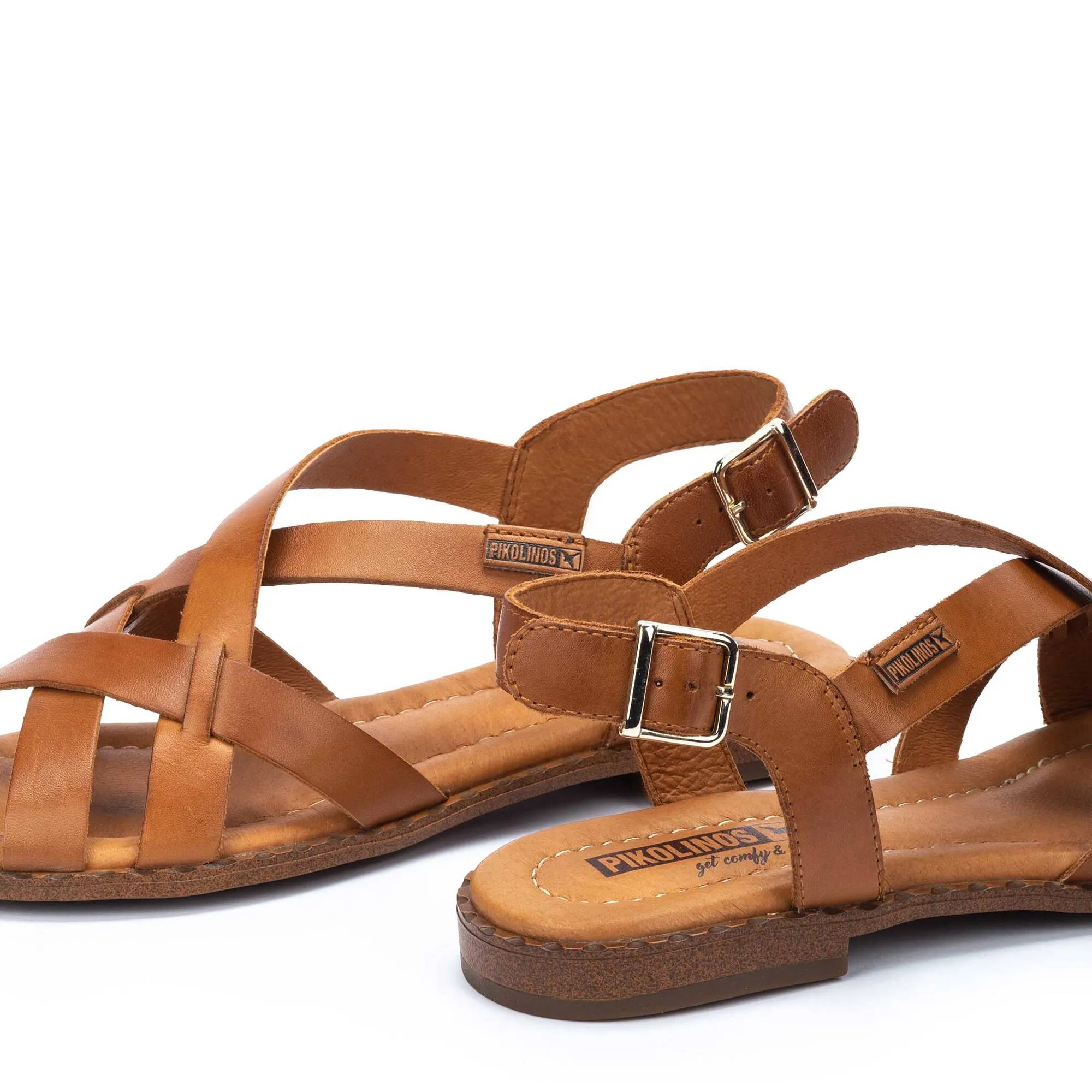 ALGAR Flat sandals with straps and ankle buckle