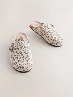 Animal Suede Slip-On Clogs