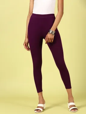 Ankle Length Leggings Viscose-Dark Purple