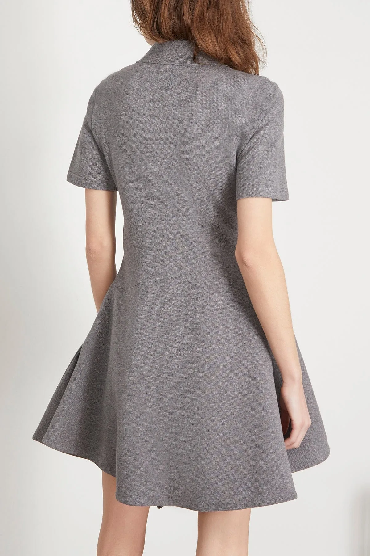 Asymmetric Polo Dress in Dark Grey