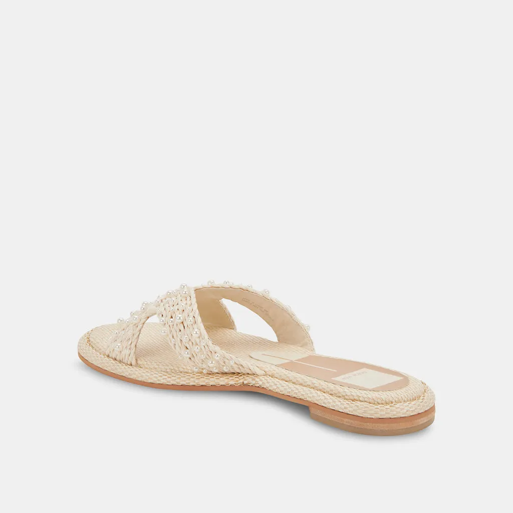 ATOMIC Pearl Sandals Vanilla | Vanilla Pearl Flat Sandals– Dolce Vita 6894909325378