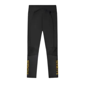 Balmain Kids Black Mesh Leggings