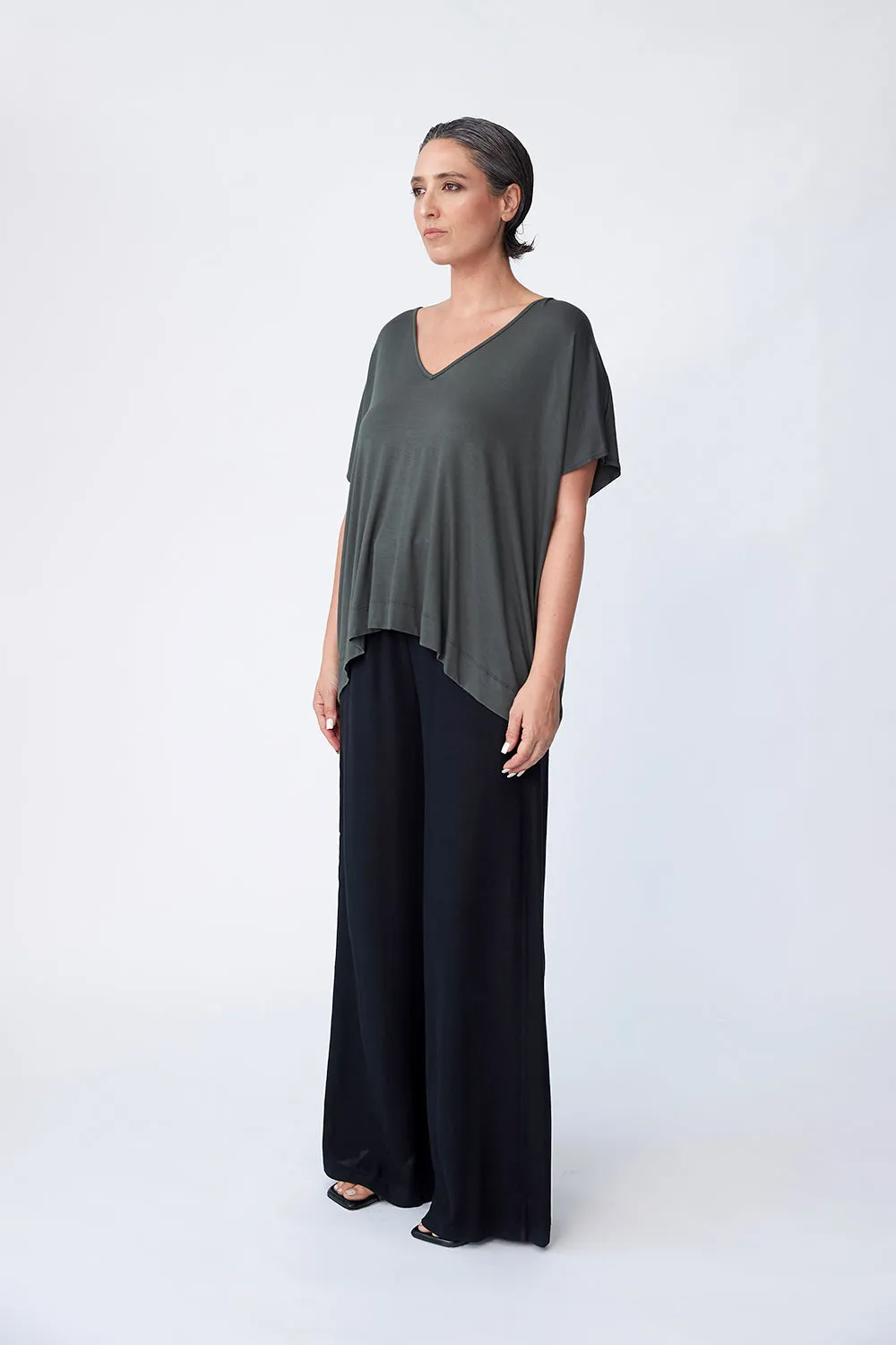 Bamboo Poncho Top - Olive