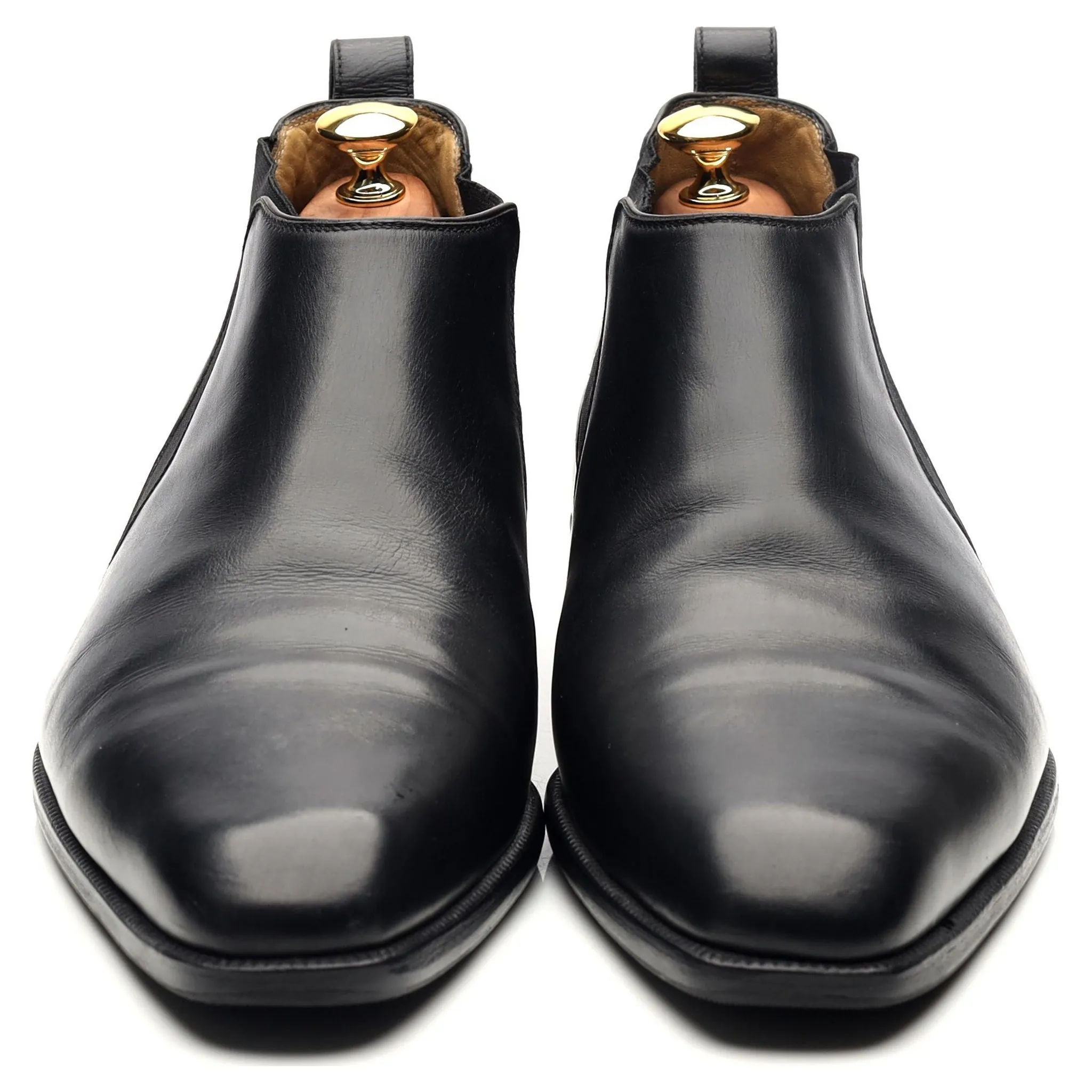 Black Leather Low Chelsea Boots UK 9.5