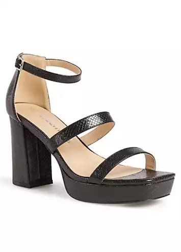 Black Strappy Platform Sandals by Freemans | Look Again