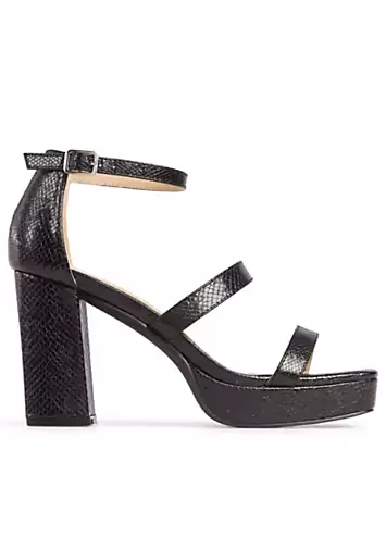 Black Strappy Platform Sandals by Freemans | Look Again