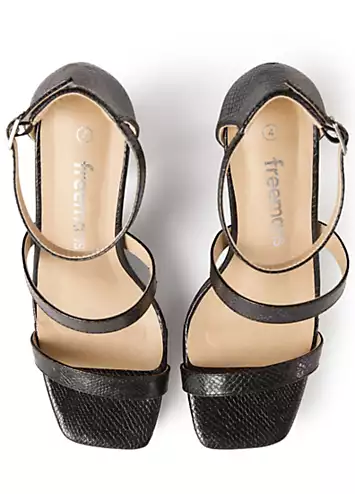 Black Strappy Platform Sandals by Freemans | Look Again