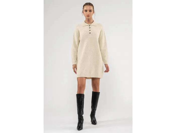 Blu Pepper Women's Collared Sweater Mini Dress - FINAL SALE