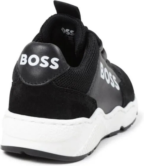 BOSS Kidswear logo-print lace-up sneakers Black