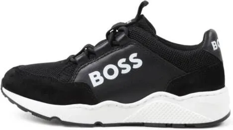 BOSS Kidswear logo-print lace-up sneakers Black