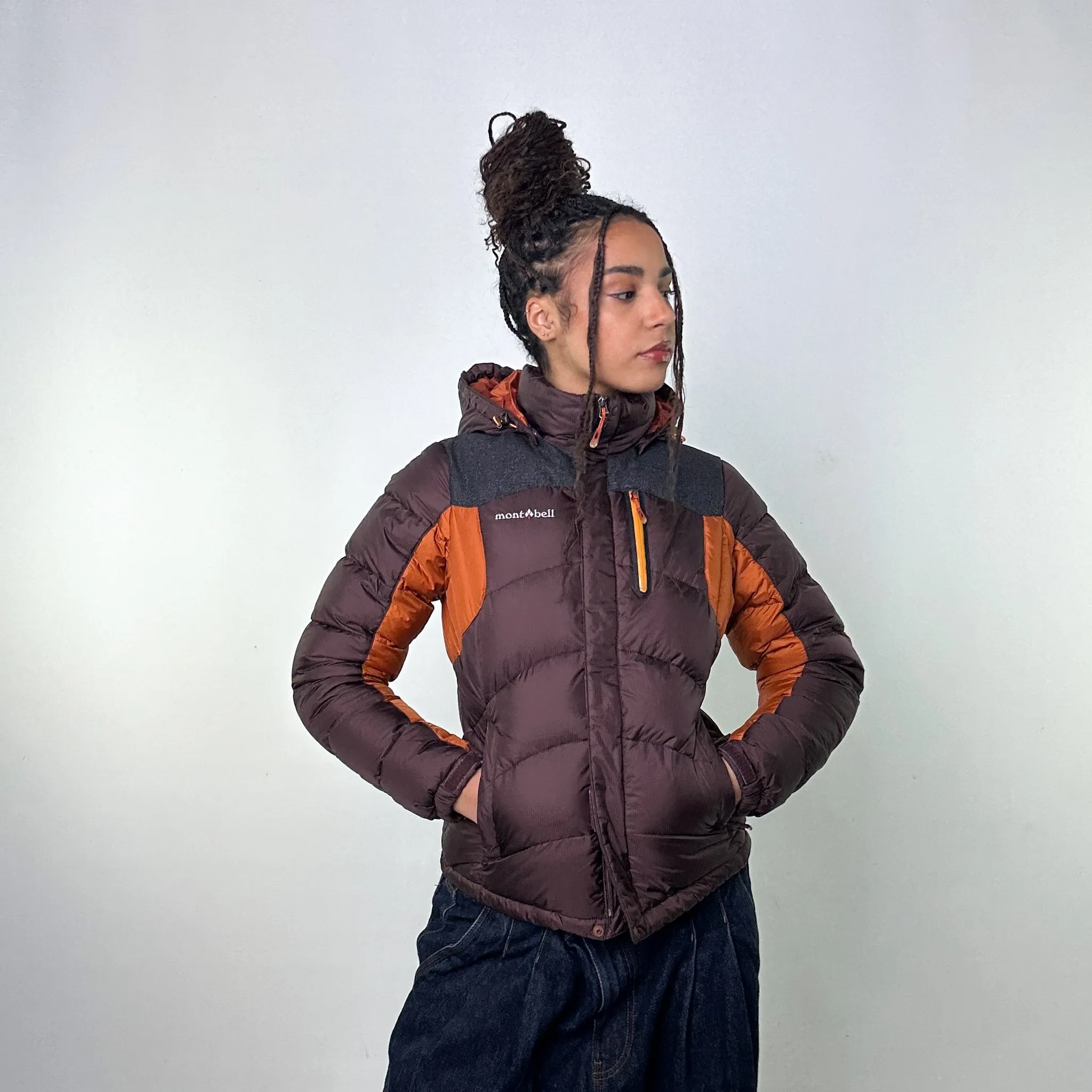 Brown y2ks Mont Bell Puffer Jacket Coat (S)