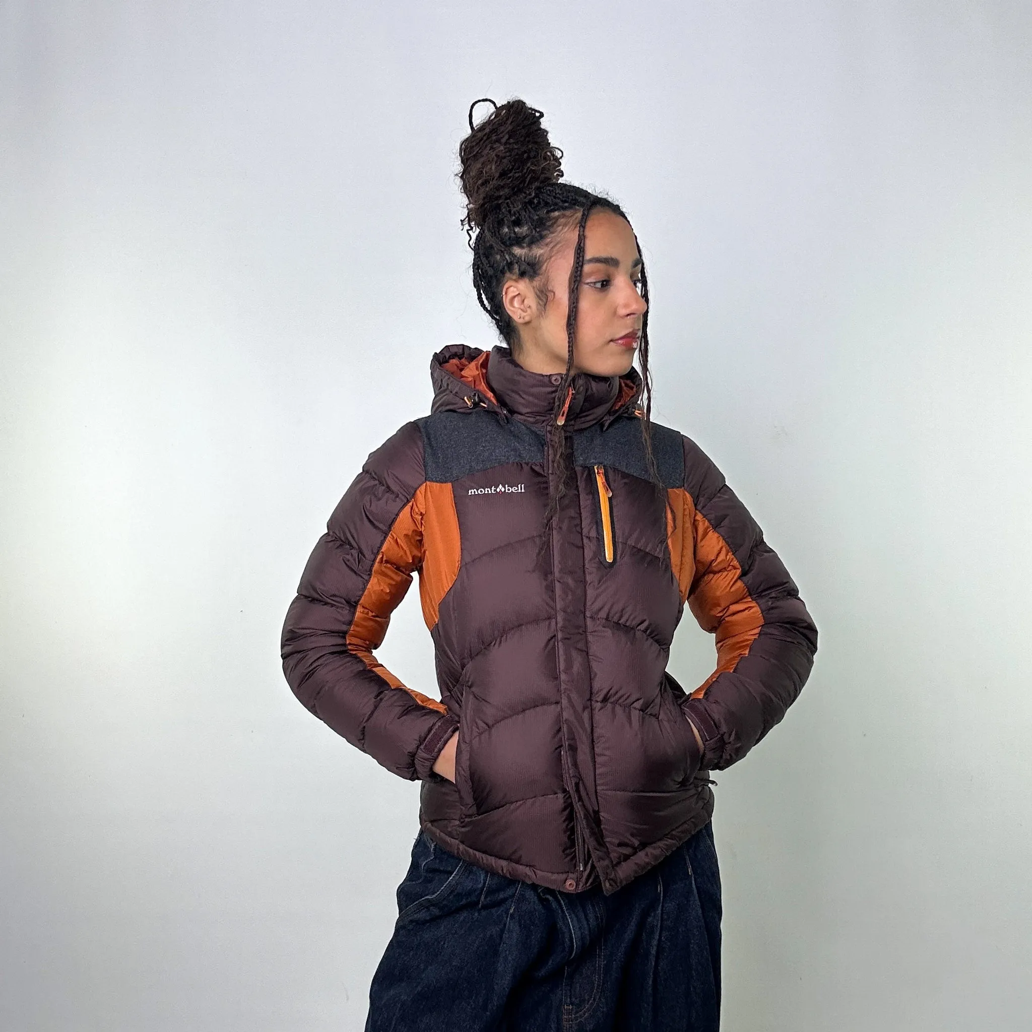 Brown y2ks Mont Bell Puffer Jacket Coat (S)