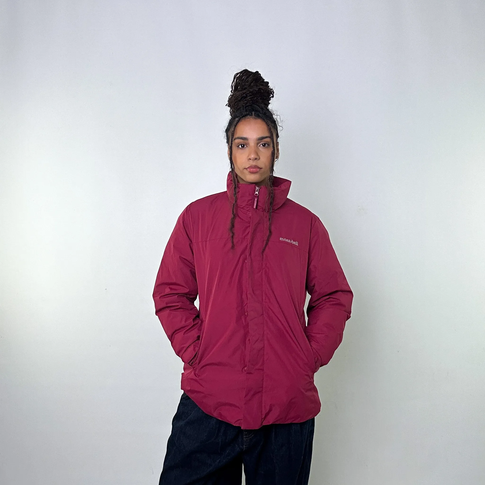 Burgundy y2ks Mont Bell 3D Puffer Jacket Coat (L)