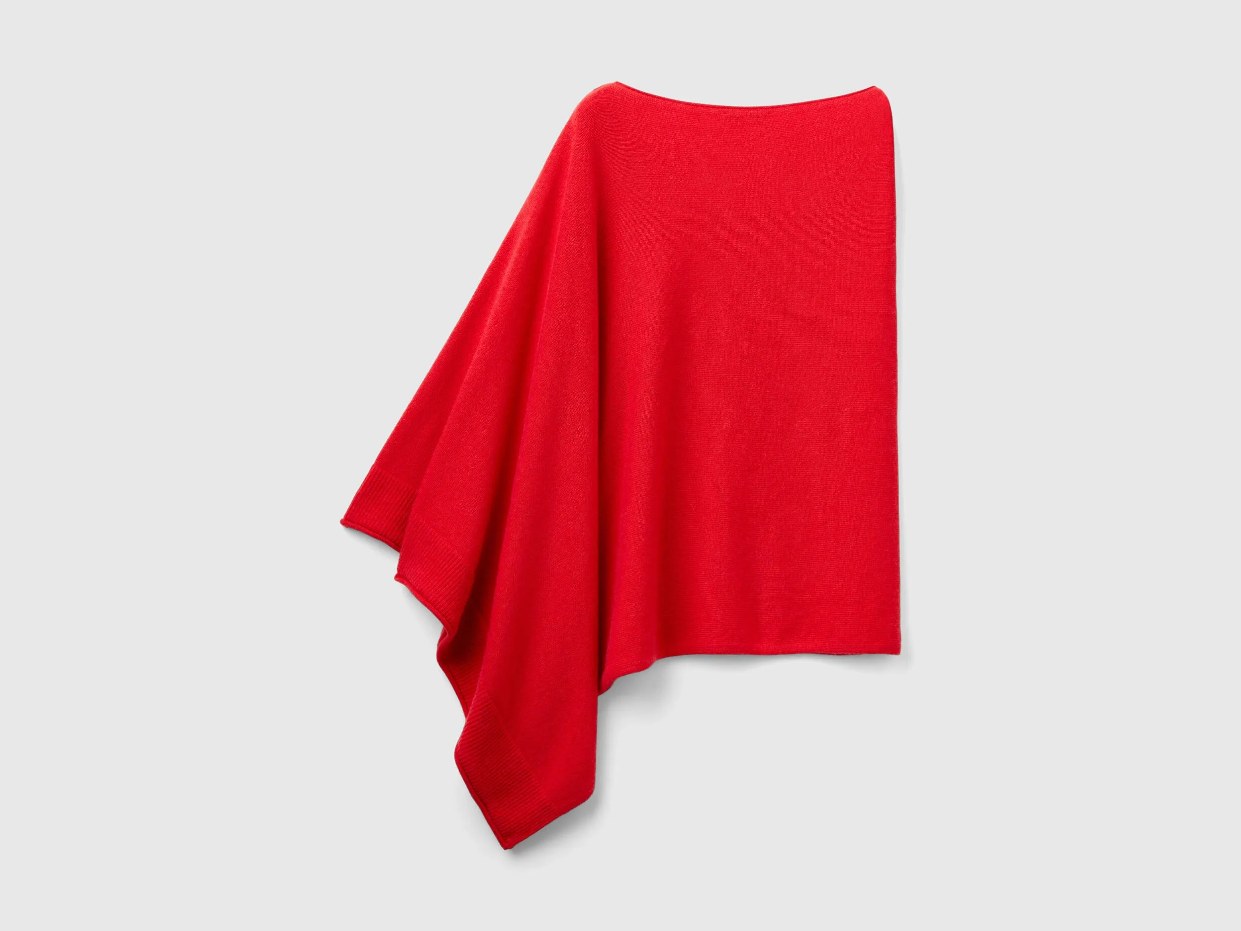 Cashmere blend poncho - Red | Benetton