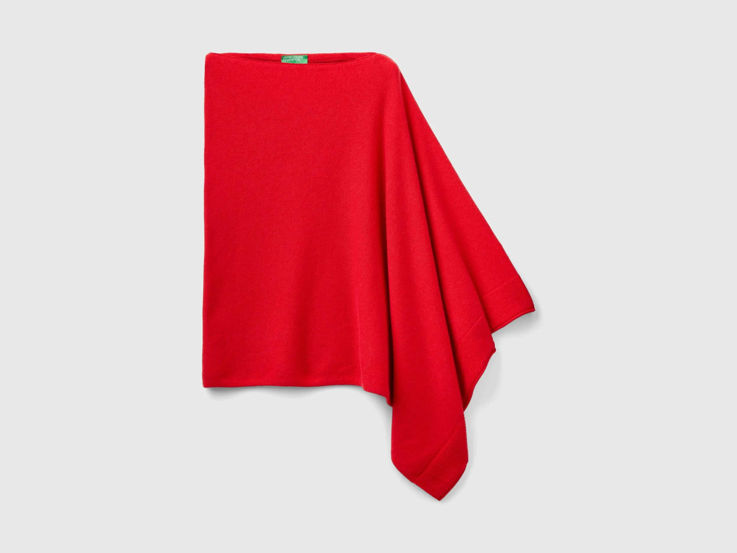 Cashmere blend poncho - Red | Benetton