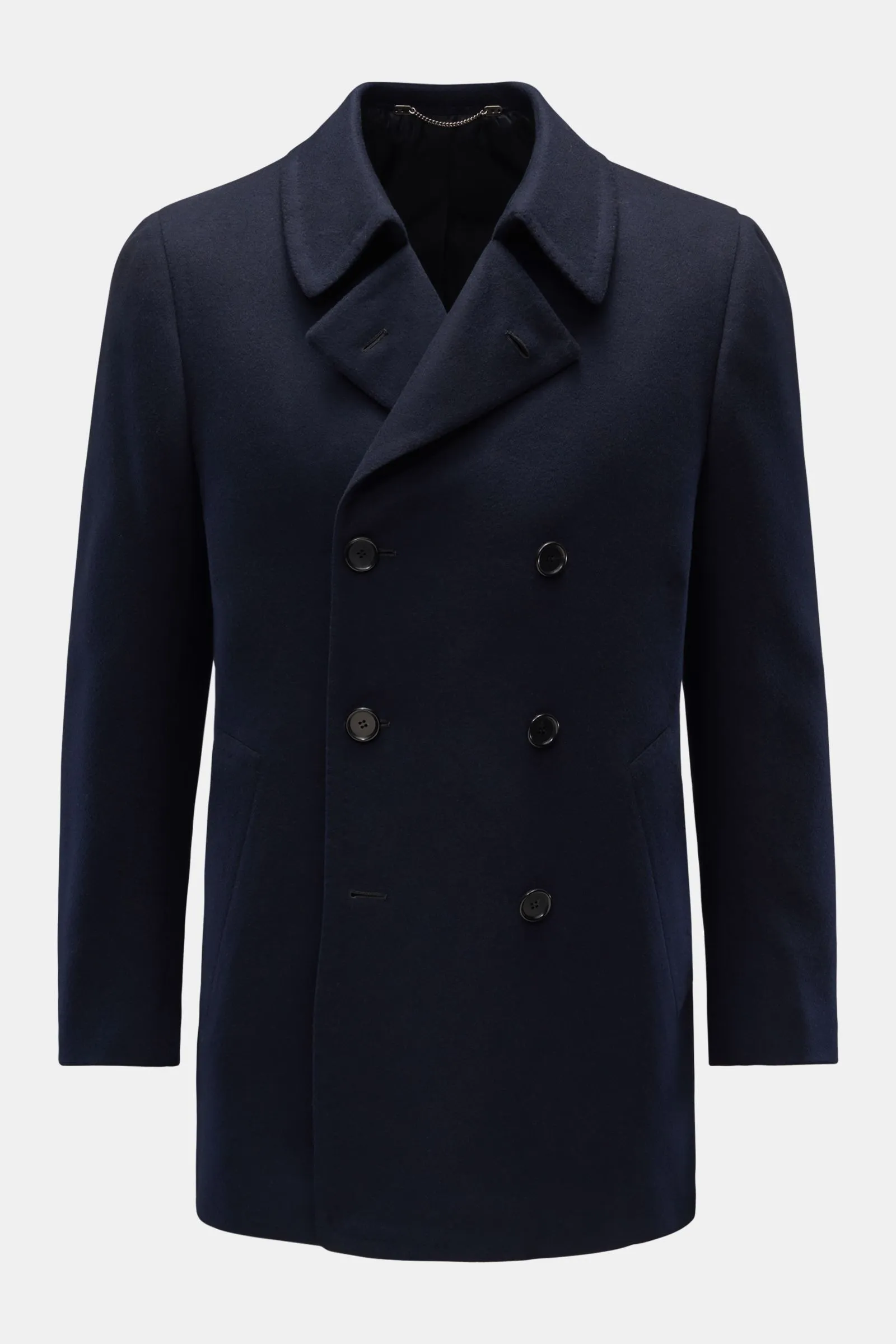 CESARE ATTOLINI cashmere pea coat navy