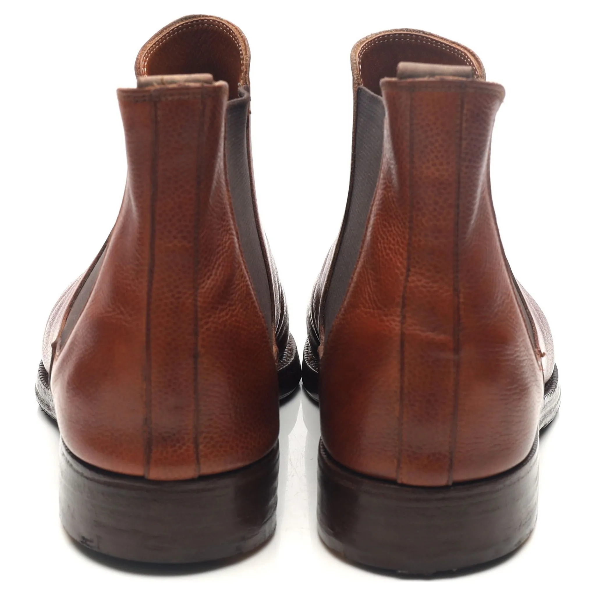 'Chelsea' Tan Brown Leather Chelsea Boots UK 10 E