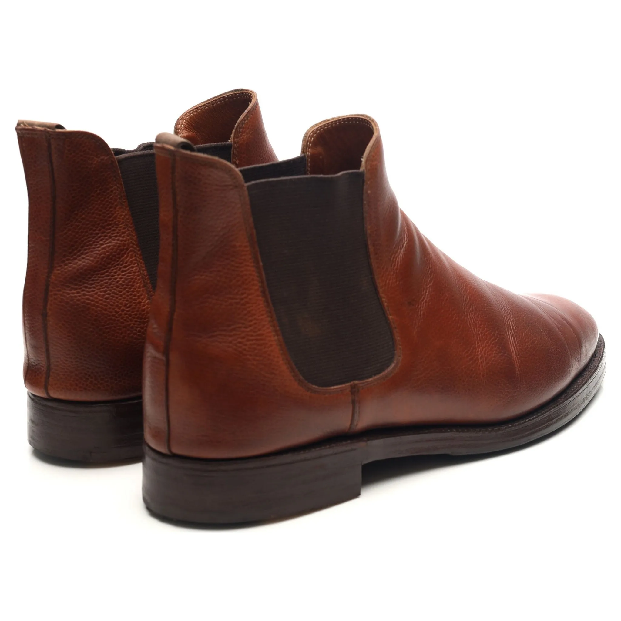 'Chelsea' Tan Brown Leather Chelsea Boots UK 10 E