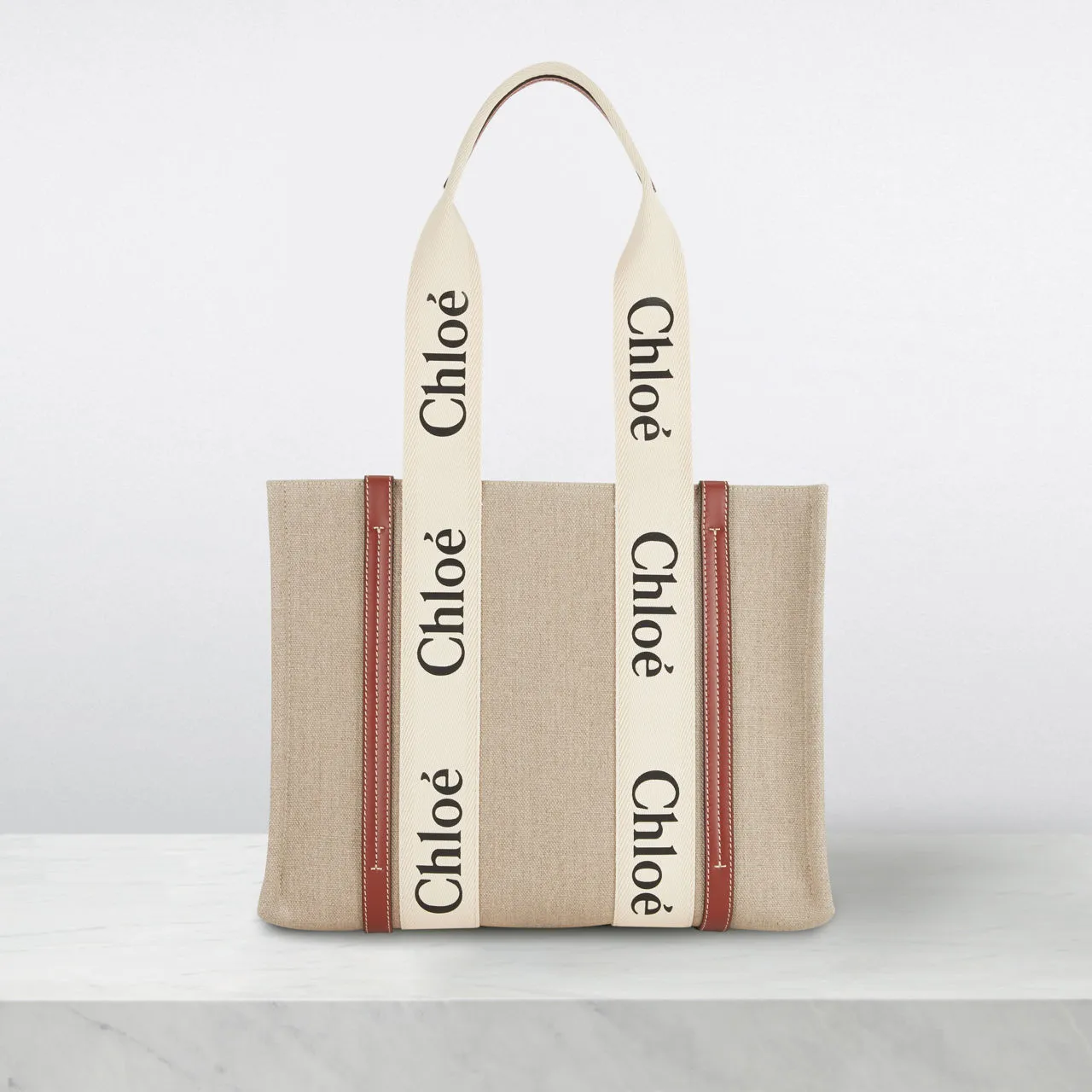 CHLOÉ Woody Tote - White Brown