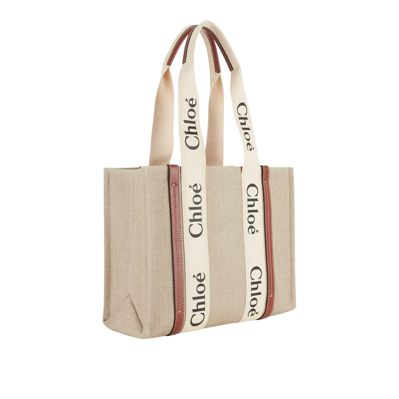 CHLOÉ Woody Tote - White Brown