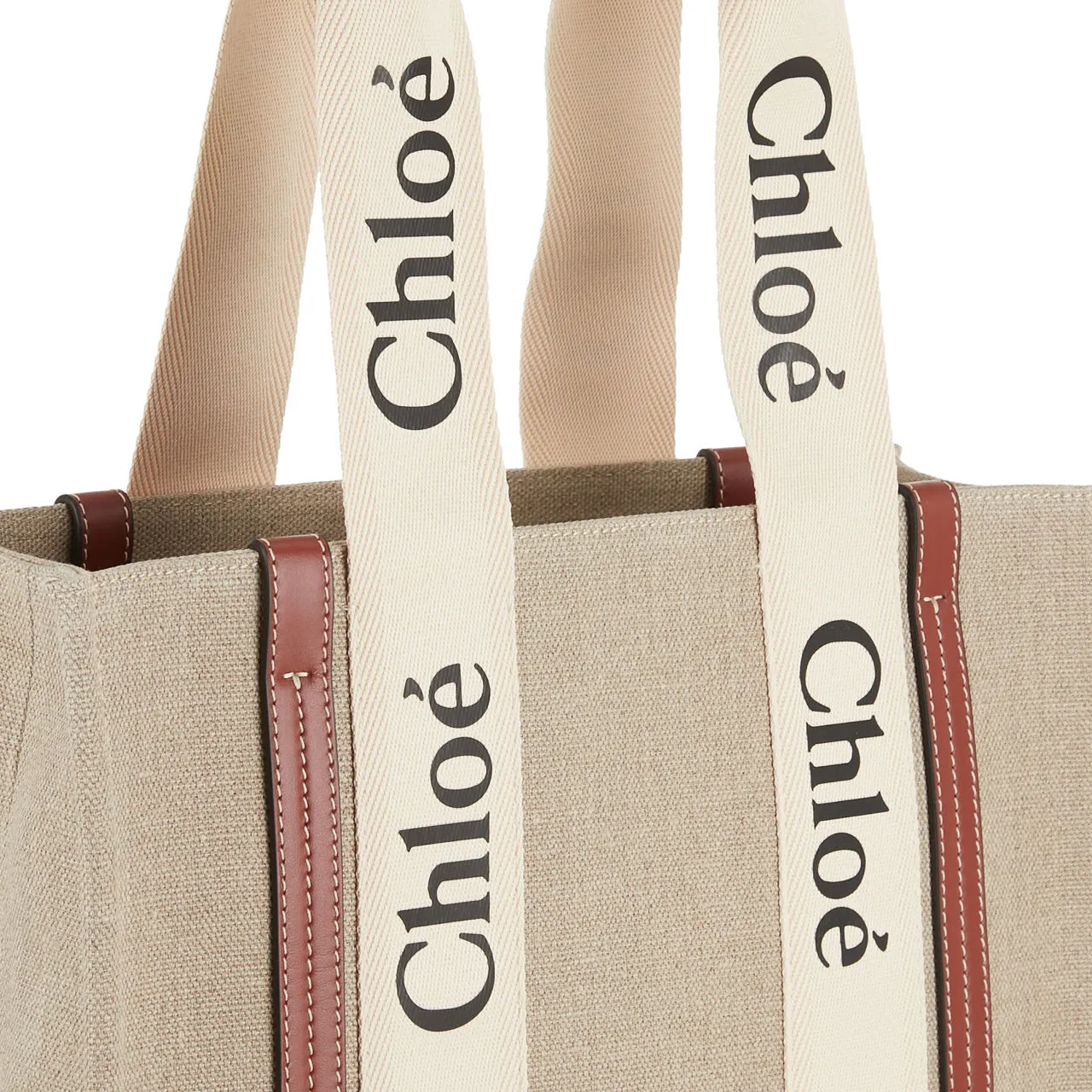 CHLOÉ Woody Tote - White Brown