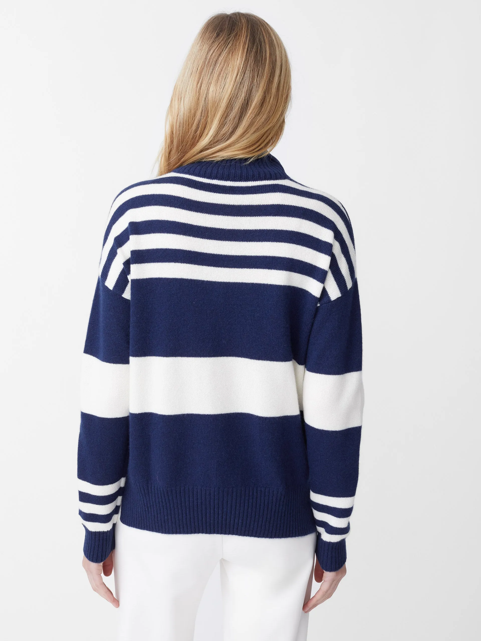 Clara Cashmere Turtleneck in Stripe