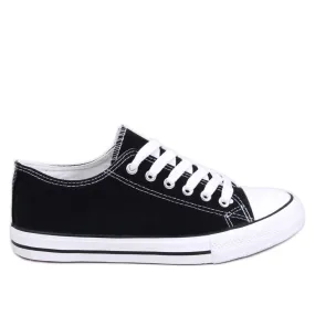 Classic lace-up sneakers Levens Black (white sole)