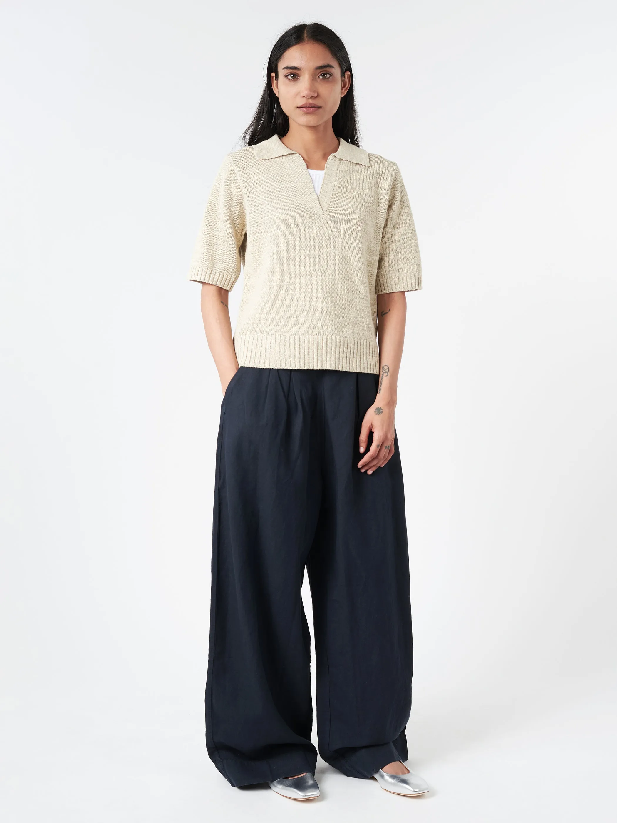 Collared Slub Sweater