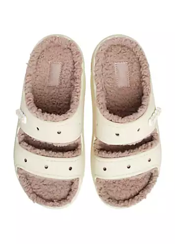 Cream Classic Cozzzy Sandals by Crocs | Look Again