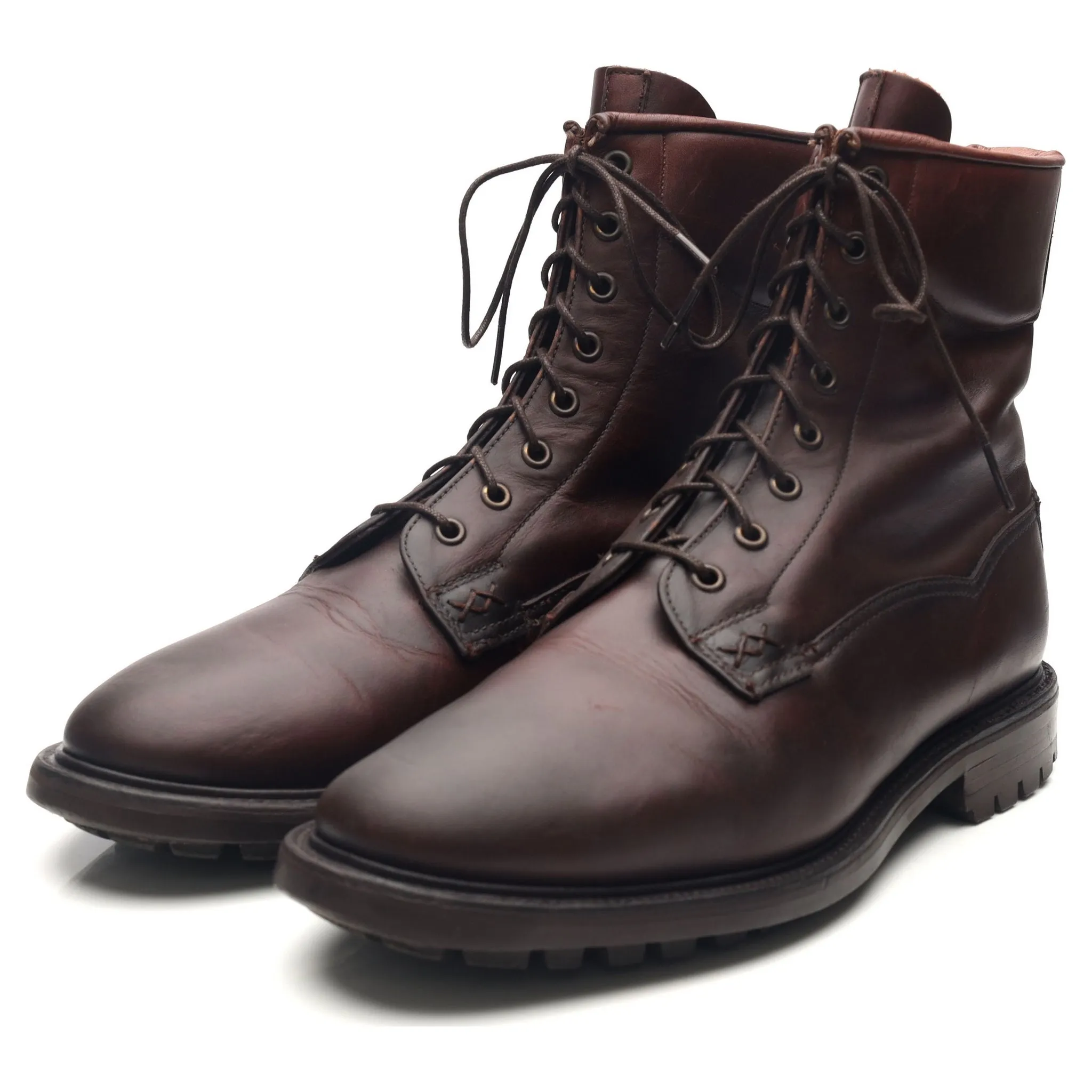 Dark Brown Leather Boots UK 9.5 F