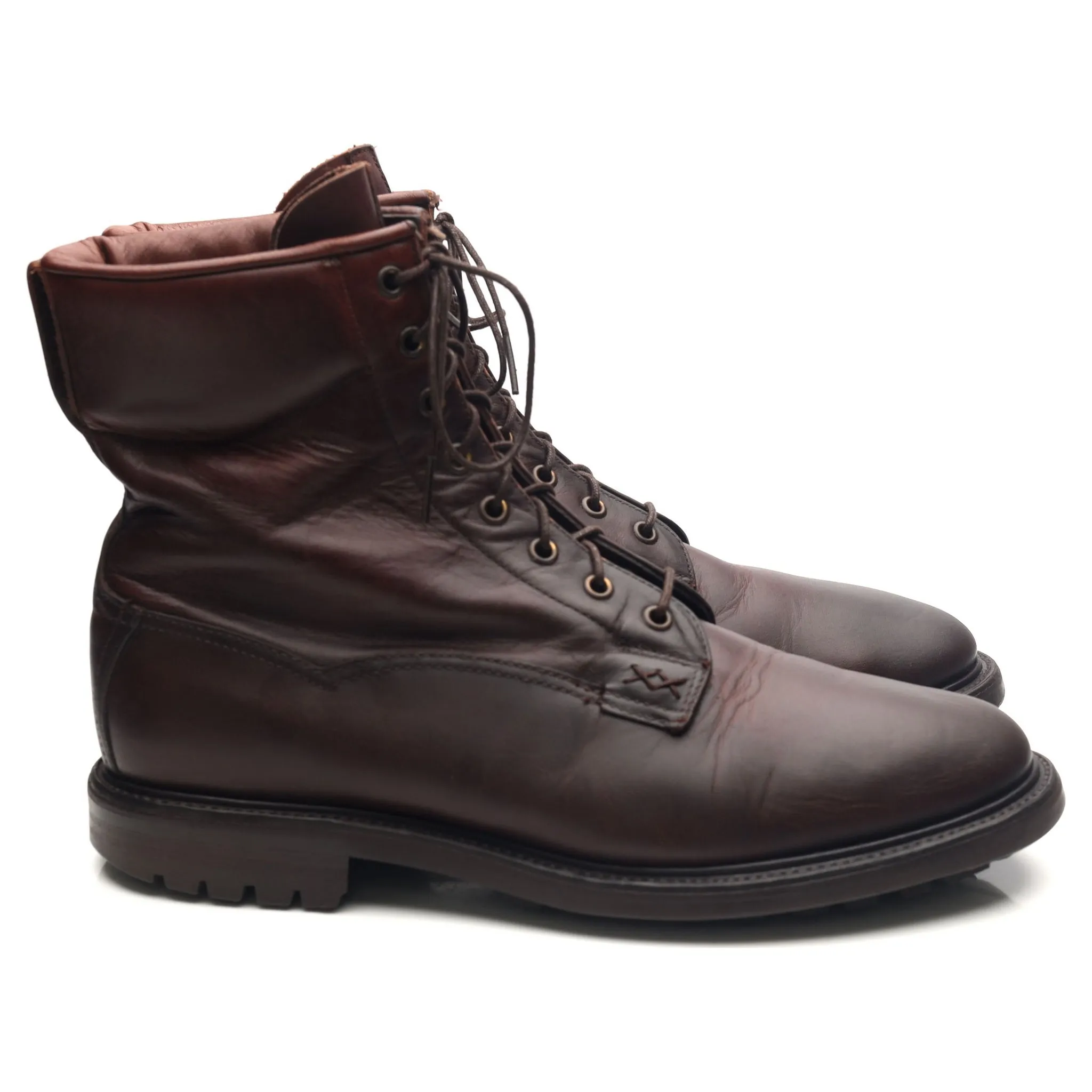 Dark Brown Leather Boots UK 9.5 F