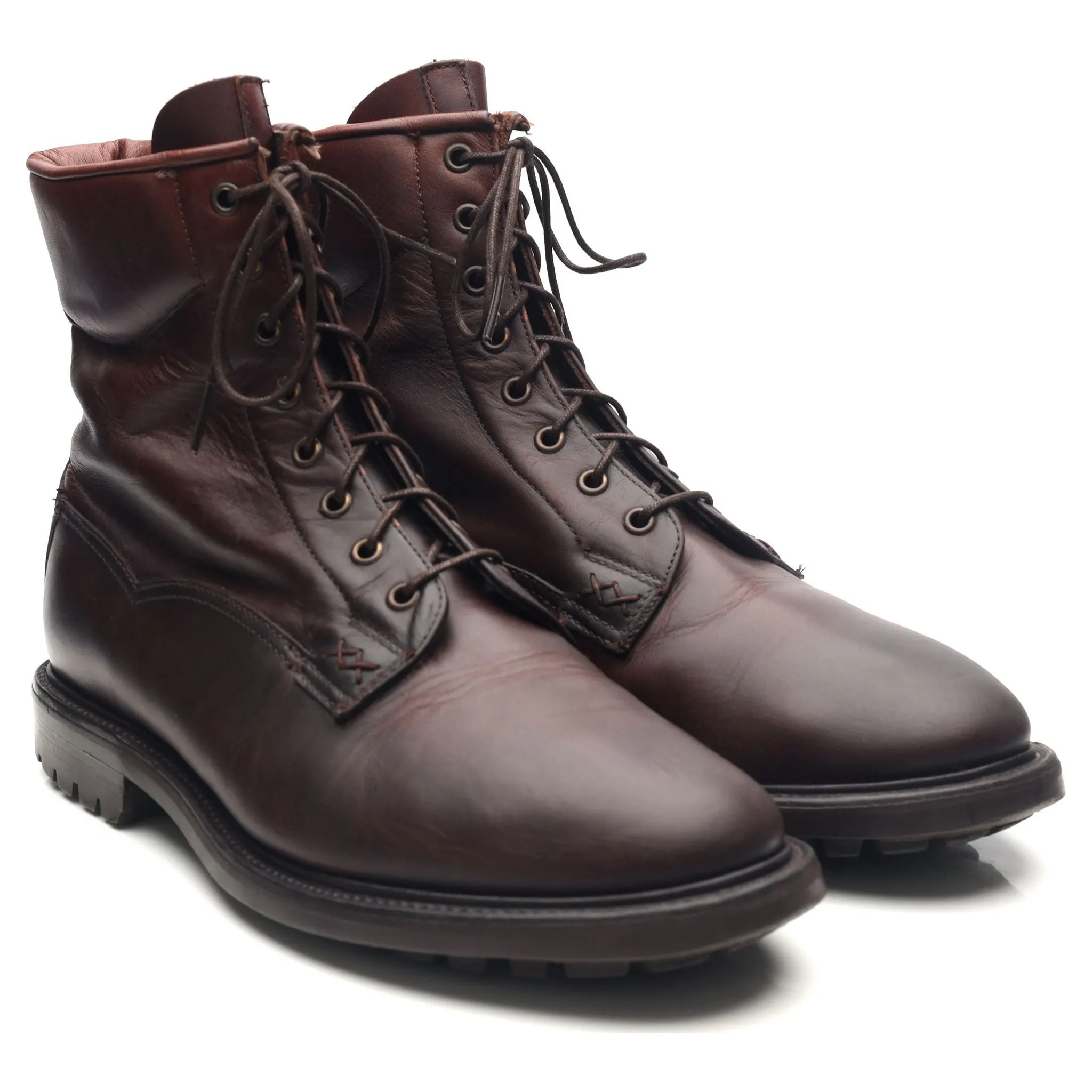 Dark Brown Leather Boots UK 9.5 F